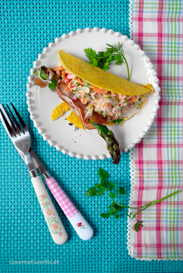  Asparagus Coleslaw with a Cocoa Roach in the Taco Bowl #recipe #gourmet guerrilla # ideas asparagus 